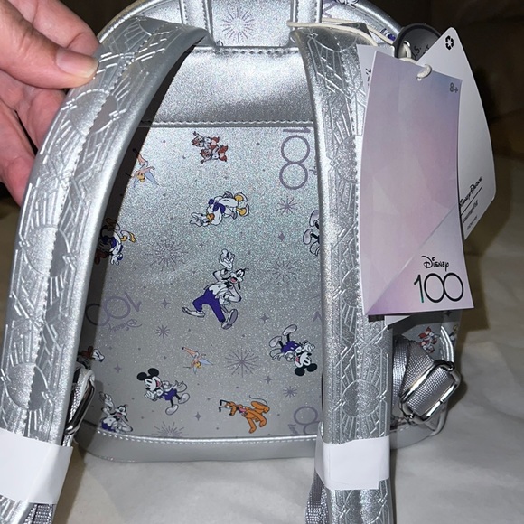 New!! Disney 100th Anniversary Platinum Mickey & Friends Mini Backpack - Picture 10 of 16